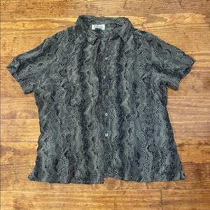A green snake print shirt size small
